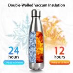 Insulated Water Bottle, 2 Pack-17oz Stainless Steel Water Bottles with straw lid, Metal Sports Water Bottles for Boys,Girls, Double Wall Vacuum BPA-Free Flask for School, Sports & Travel-Silver - Image 3