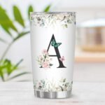 Personalized Initial A Tumbler 20oz, Monogrammed Gift for Women Birthday Mothers Day Religious Gift, Personalized Christian Gift for Women Initial Coffee Mug - Image 3