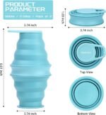 Nefeeko Collapsible Water Bottle,17oz(500ml) Reuseable BPA Free Silicone Foldable Water Bottles for Travel Gym Camping Hiking, Portable Leak Proof Sports Water Bottle with Carabiner - Image 3