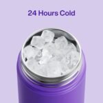 Kids Insulated Water Bottle with Straw - 12oz Stainless Steel Water Bottle with Dual Spouts, Leak-Proof, BPA-Free, Double Wall Vacuum Keeps Cold for 24 Hours for Sports, Travel, School (Violet) - Image 5