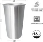 24OZ 8pack Stainless Steel Pint Cups Shatterproof Cup Unbreakable Tumblers -Metal Cups - Stackable Durable cup，Chilling Beer Glasses, for Travel, Outdoor, Camping, Everyday，Restaurant - Image 4