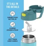 THERMOS FUNTAINER Water Bottle with Straw - 12 Ounce - Kids Stainless Steel Vacuum Insulated Water Bottle with Lid, Blue/Green - Image 5