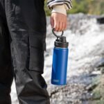 koodee 2 Pack Water Bottle 26 oz Stainless Steel Double Wall Vacuum Insulated Sports Water Bottle with Leakproof Spout Lid, BPA Free (Navy-Grass Green) - Image 3