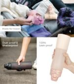 TakeToday Collapsible Water Bottles 20oz, Leak Proof, BPA-Free, Foldable Silicone Travel Water Bottle with Straw Strap for Cycling, Hiking, Outdoors - Image 5