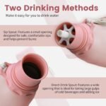 20oz Water Bottle Insulated with Straw & Handle Double Wall Vacuum Stainless Steel Water Flask Keep Cold 24h Hot 12h for Sports, Travel, School (Pink) - Image 4