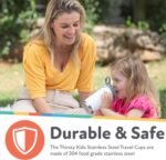 Nuby Thirsty Kids No Spill Flip-It Reflex Stainless Steel Travel Cup or Water Bottle - 10 Oz - 18+ Months - Pink - Back to School Essentials - Image 6