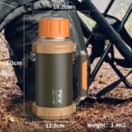 Large Coffee Vacuum for Hot Drinks Stainless Steel 2QT 64oz Insulated Bottle With Cup Handle Keeps Liquids Hot And Cold For Up To 24 For Outdoor Gathering Camping - Image 5