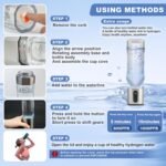 Hydrogen Water Bottle Generator with 10000PPB Hydrogen Production LED Display Portable Hydrogen Water Machine for Home, Gym, Travel, Office Hydro Bottle Suitable Gift for Love Friend Family - Image 5