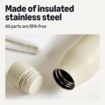 Amazon Basics Insulated Stainless Steel Water Bottle, 20 oz., BPA-Free, Ivory - Image 4