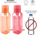 Bulk Set of 8 - 10oz Multicolor Water Bottles for Kids and Adults - Leak Proof With Carry Strap - Square Reusable for Juice, Drinks - BPA-Free Dishwasher-Safe - Image 5