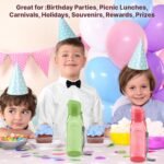 Bulk Set of 8 - 10oz Multicolor Water Bottles for Kids and Adults - Leak Proof With Carry Strap - Square Reusable for Juice, Drinks - BPA-Free Dishwasher-Safe - Image 6