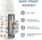 GOPPUS 12 oz Kids Water Bottle - Stainless Steel Insulated Water Bottle, BPA Free, Odorless, Durable and Reusable for School, Sports and Outdoor Activities(White Dog) - Image 4