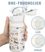 GOPPUS 12 oz Kids Water Bottle - Stainless Steel Insulated Water Bottle, BPA Free, Odorless, Durable and Reusable for School, Sports and Outdoor Activities(White Dog) - Image 6