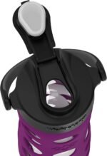 Lifefactory 16-Ounce Glass Water Bottle with Active Flip Cap and Protective Silicone Sleeve, Plum - Image 5