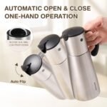 Vucchini Oil Dispenser Bottle Stainless Steel-Auto Flip Kitchen Oil and Vinegar Dispenser Set With Automatic Cap and Stopper - 12.8 oz Non-drip Spout Cruet Bottle - Image 4