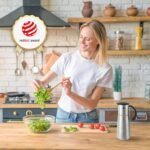 Vucchini Oil Dispenser Bottle Stainless Steel-Auto Flip Kitchen Oil and Vinegar Dispenser Set With Automatic Cap and Stopper - 12.8 oz Non-drip Spout Cruet Bottle - Image 6