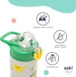Zak Designs Minecraft Sage Kids Water Bottle For School or Travel, 19oz Stainless Steel Water Bottle With Straw, Handle, and Leak-Proof, Pop-Up Spout Cover (Steve, Alex, Mobs) - Image 5