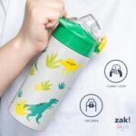 Zak Designs Minecraft Sage Kids Water Bottle For School or Travel, 19oz Stainless Steel Water Bottle With Straw, Handle, and Leak-Proof, Pop-Up Spout Cover (Steve, Alex, Mobs) - Image 6