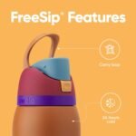 Owala FreeSip Insulated Stainless Steel Water Bottle with Straw for Sports and Travel, BPA-Free Sports Water Bottle, 24 oz, Grey/Grey, Due North - Image 4