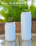 10 oz Insulated Coffee Tumblers, Travel Coffee Tumblers with Straw, Double-Wall Stainless Steel Tumbler, Leak Proof Tumbler, Reusable Cups with Lids for lced and Hot Drinks (Blue) - Image 10