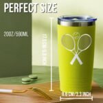 Onebttl Personalized Tennis Gifts for Women, Tennis Lovers, Men, 20oz Stainless Steel Tumbler for Christmas, Birthday with Laser Initial - L - Image 4