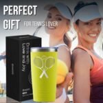 Onebttl Personalized Tennis Gifts for Women, Tennis Lovers, Men, 20oz Stainless Steel Tumbler for Christmas, Birthday with Laser Initial - L - Image 6