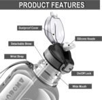 GIFUBOWA 2l Water Bottle with Straw Cap Large 2 litre Jug with Handle and Motivational 64oz Drinking Jug Transparent Grey - Image 5