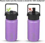 BJPKPK Water Bottle with Straw Lid, 15 oz Insulated Water Bottle, Stainless Steel Metal Water Bottles, Reusable Leak Proof BPA Free Thermo, Flask, Cups, Macaron-Modena - Image 5