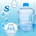 Bokon 2 Pieces gallon water jugs Round Plastic Water Bottle with Handle Screw Cap Reusable Large Capacity Bottle for Camping Outdoor Travel Gym Use - Image 3
