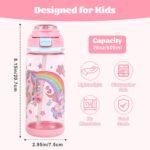 Kids Water Bottle 20oz Durable Leak-Proof Plastic Water Cup for Kids Toddlers,With Straw Handle and Pop-Up Spout Cover,Safe for School Sports Daycare Travel & Camp - Image 4