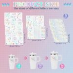 10 Sheets Personalized Custom Stickers Name Decals for Tumbler UV Monogram Sticker Cup Wraps Letter Sticker Vinyl Decal Monogram Mugs Waterproof Decals for Laptops(Iridescent) - Image 3