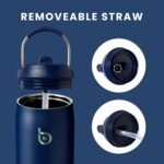 BOTTLE BOTTLE Stainless Steel Water Bottle with Straw and Lid 32 oz Vacuum Insulated Cup Stay Cold and Hot, Leak-Proof Wide Mouth Water Bottles for Men,indigo blue - Image 4