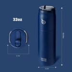 BOTTLE BOTTLE Stainless Steel Water Bottle with Straw and Lid 32 oz Vacuum Insulated Cup Stay Cold and Hot, Leak-Proof Wide Mouth Water Bottles for Men,indigo blue - Image 5