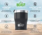 Beast 10 oz Tumbler Stainless Steel Vacuum Insulated Coffee Ice Cup Double Wall Travel Flask (Matte Black) - Image 3