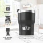 Beast 10 oz Tumbler Stainless Steel Vacuum Insulated Coffee Ice Cup Double Wall Travel Flask (Matte Black) - Image 4