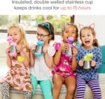 Munchkin Cool Cat Sippy Cup with Straw for Toddlers, Stainless Steel Straw Cup, 8 Ounce, Purple - Image 3
