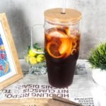 ANOTION Glass Cups with Lids and Straws - 40 Oz Tumbler with Handle and Straw Glass Water Bottles Drinking Glasses with Straws Iced Coffee Cups Travel Coffee Mug Smoothie Tumbler - Image 5