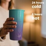 TILUCK 20 oz Tumbler with Lid, Vacuum Insulated Stainless Steel Coffee Mug, Double-Walled Travel Tumbler for Hot and Cold Drinks(BluePurple, 20oz) - Image 4