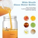 16oz Juice Bottles - 4 Pack Wide Mouth Glass Bottles with Lids- BPA Free, Stainless Steel Lids for Juicing, Smoothies, Infused Water, Beverage Storage - Leakproof, Borosilicate, Clear - Image 3
