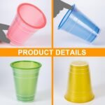 KX-WARE 18 Ounce Double Walled Colorful Tabletop Insulated Plastic Tumbler Cup Keeps Drinks Cold and Hot, set of 8 Multicolor - Image 4