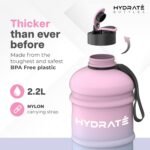 HYDRATE XL Gym Water Bottle for Men - Half Gallon Water Jug, Perfect for Hydration - Flip Cap Large Sports Bottle with Leak Proof Silicone Seal - BPA Free, Reusable Bottle - 2.2L Blue - Image 4