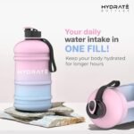 HYDRATE XL Gym Water Bottle for Men - Half Gallon Water Jug, Perfect for Hydration - Flip Cap Large Sports Bottle with Leak Proof Silicone Seal - BPA Free, Reusable Bottle - 2.2L Blue - Image 6