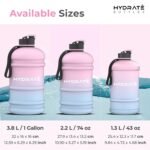 HYDRATE XL Gym Water Bottle for Men - Half Gallon Water Jug, Perfect for Hydration - Flip Cap Large Sports Bottle with Leak Proof Silicone Seal - BPA Free, Reusable Bottle - 2.2L Blue - Image 8