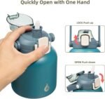 BJPKPK Insulated Water Bottles with Straw, 27 oz Cute Water Bottles with Handle, BPA Free Stainless Steel Metal Jug, Easy Carry Flasks for Men & Women, Light Blue - Image 4