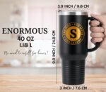 the Man the Myth the Legend, Monogrammed 40oz Tumbler with Handle for Men, Funny Personalized Travel Mug, Unique Birthday Christmas Gifts for Him, N - Image 3