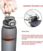 30oz Sport Water Bottle with Time Markers, Large Durable Gym Plastic Bottle Tritan BPA Free for Fitness, Outdoor Enthusiasts, Leakproof Gray (Pack of 1) - Image 4