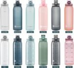 30oz Sport Water Bottle with Time Markers, Large Durable Gym Plastic Bottle Tritan BPA Free for Fitness, Outdoor Enthusiasts, Leakproof Gray (Pack of 1) - Image 5