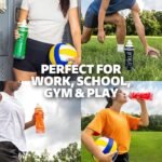 Cirkul 22oz. Black Plastic Grip Squeeze Water Bottle & Sport Lid, BPA-Free, Non-Slip Design for Gym, Biking & Sports with Flavor Cartridge Included (FitSip Mixed Berry) - Image 6