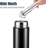 17oz Stainless Steel Water Bottles, Slim Water Bottle, Thermo Water Bottle, Insulated Water Bottle Keep Hot for 12 Hrs, Cold for 24 Hrs for Coffee, Drinks(Black) - Image 4