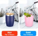 VEGOND Stainless Steel 12 oz Tumblers bulk Vacuum Insulated Double Wall Travel Tumbler with Lid and Straw Reusable Tumbler, Pink 1 Pack - Image 4